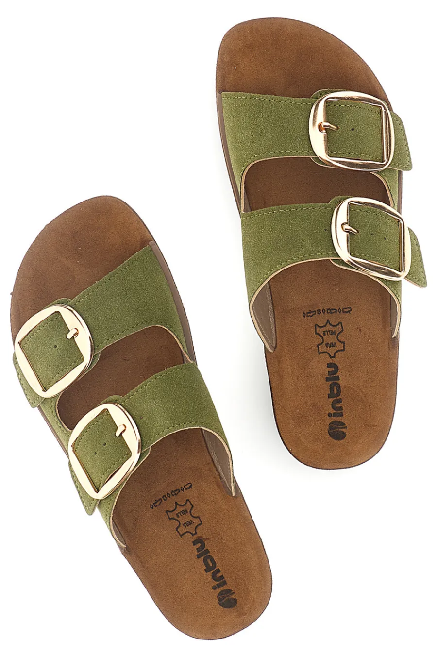 Ciabatte Verde Doppia Fibbia 61 CP-INBLU Discount