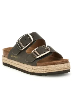 Ciabatte verdi con doppia fascia regolabile e suola platform S11T228-SUPERGA Sale