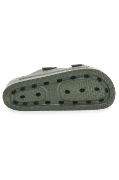 Ciabatte verdi in gomma doppio cinturino e flatform HM07-2T2L Clearance