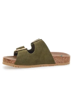 Ciabatte verdi oliva doppia fibbia suola antiscivolo vegan 335CF20631S-PITTARELLO GREEN WALK Outlet