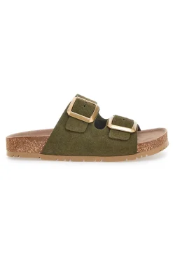 Ciabatte verdi oliva doppia fibbia suola antiscivolo vegan 335CF20631S-PITTARELLO GREEN WALK Outlet