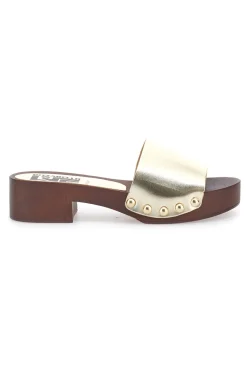 Ciabatte Zoccoli con borchie dorate e tacco basso 9326-PITTARELLO LOVE Best