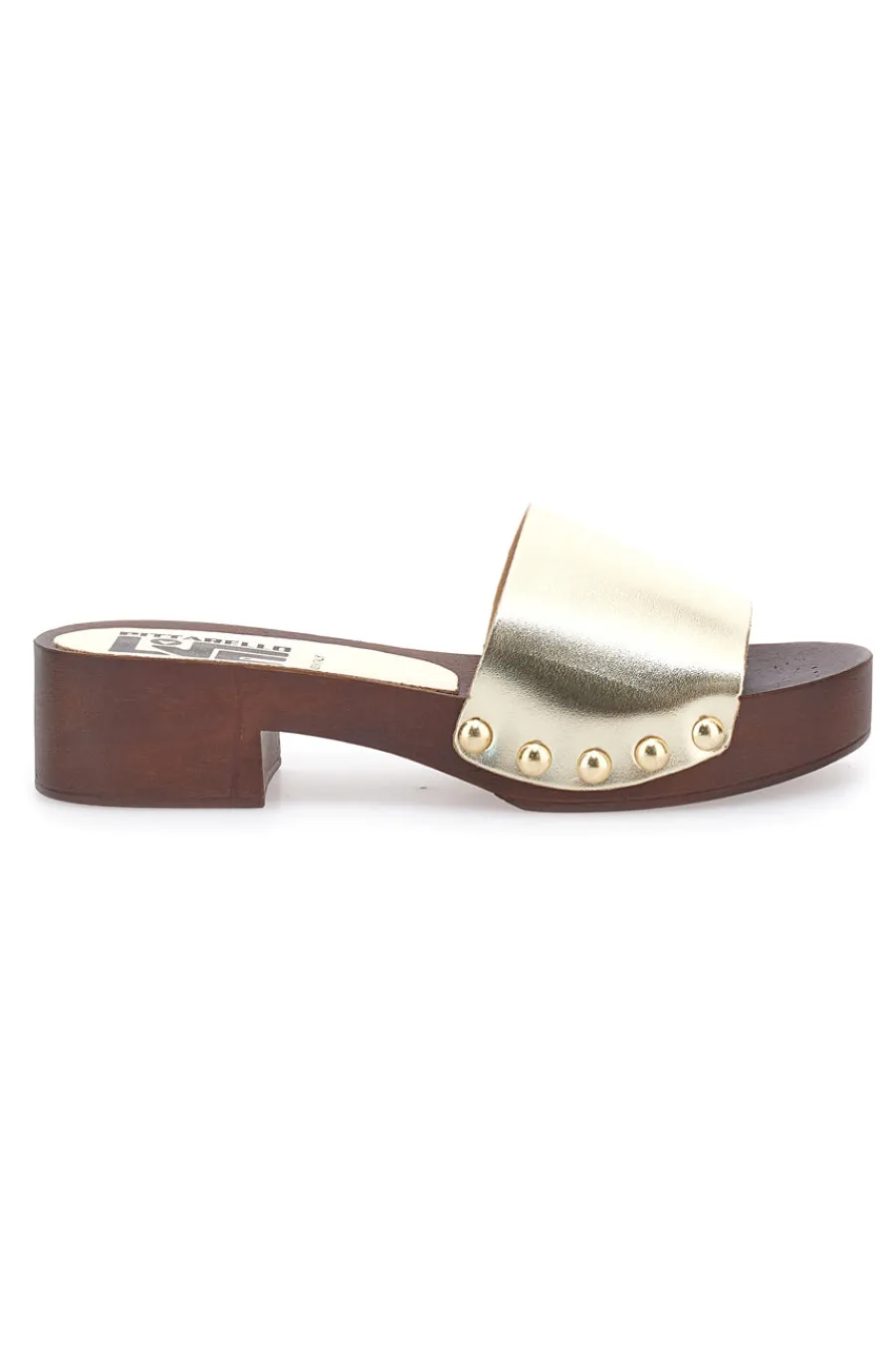 Ciabatte Zoccoli con borchie dorate e tacco basso 9326-PITTARELLO LOVE Best