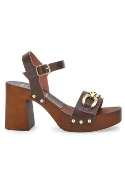 Clogs mit Braun mit goldenen Details 9086-PITTARELLO Online