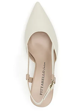 Cremefarbener Slingback-Dekolleté 506P-PITTARELLO COUTURE Discount