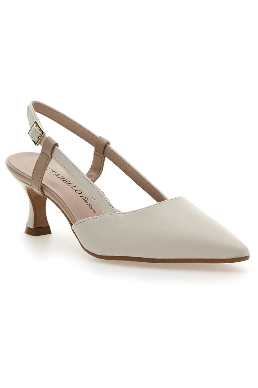 Cremefarbener Slingback-Dekolleté 506P-PITTARELLO COUTURE Discount