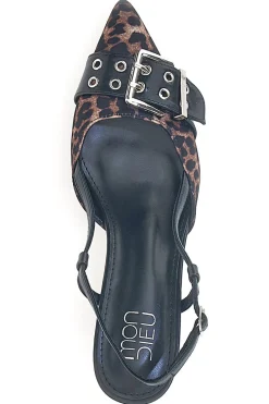 Décolleté Animalier e Nero slingback tacco medio APY22-MON DIEU Sale