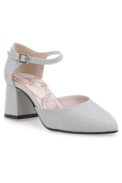 Décolleté argento glitter con cinturino e tacco largo Pittarello Rom. 5781-PITTARELLO ROMANTIC Clearance