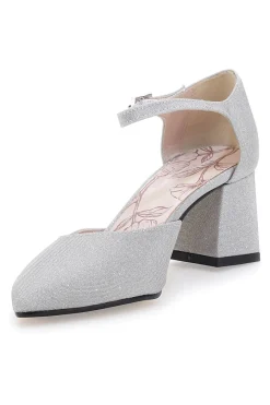 Décolleté argento glitter con cinturino e tacco largo Pittarello Rom. 5781-PITTARELLO ROMANTIC Clearance