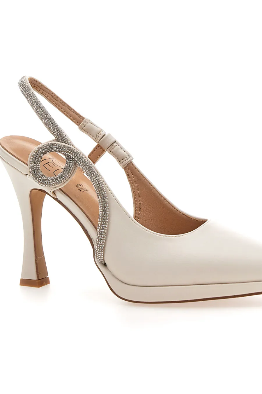 Décolleté avorio con tacco e strass 1929S30-MON DIEU Discount