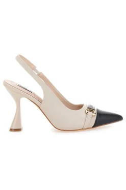 Décolleté beige e nero con punta bicolore e tacco scultura Ferré F467C581-FERRE' Clearance