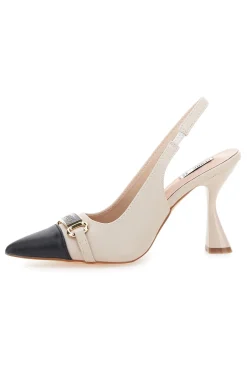 Décolleté beige e nero con punta bicolore e tacco scultura Ferré F467C581-FERRE' Clearance