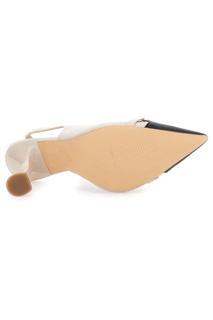 Décolleté beige e nero con punta bicolore e tacco scultura Ferré F467C581-FERRE' Clearance