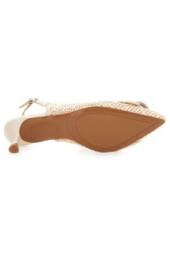 Décolleté Beige slingback tacco medio 63181-LE HAVRE PARIS
