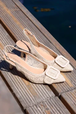 Décolleté Beige slingback tacco medio 63181-LE HAVRE PARIS