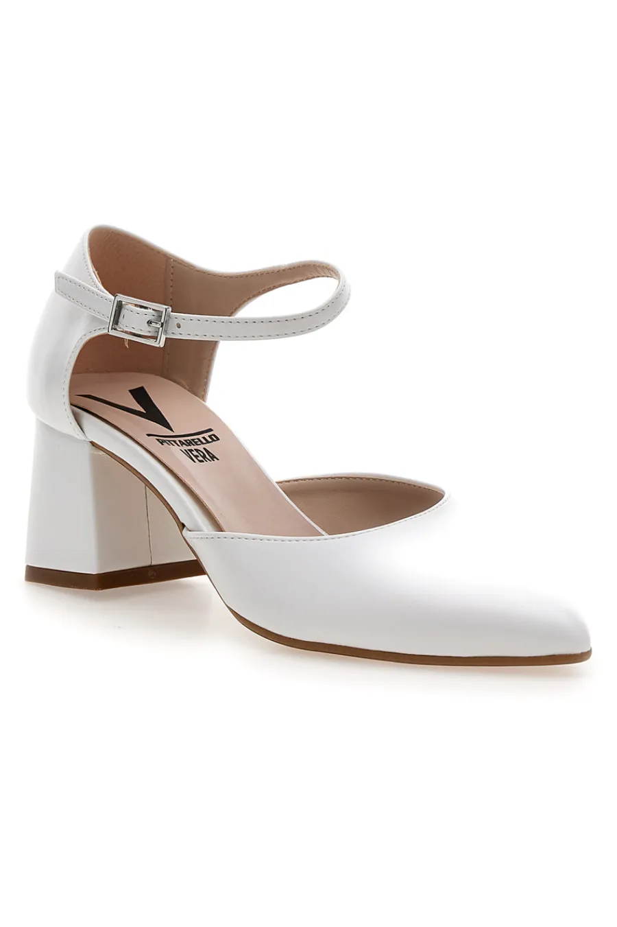 Décolleté bianche con cinturino alla caviglia Made in Italy 4781-PITTARELLO VERA Outlet