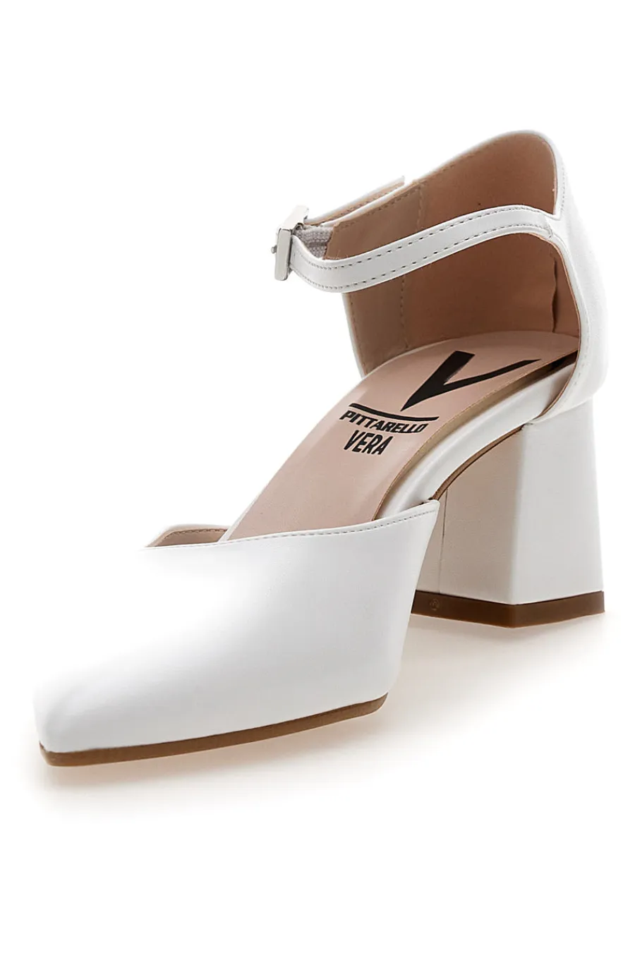 Décolleté bianche con cinturino alla caviglia Made in Italy 4781-PITTARELLO VERA Outlet