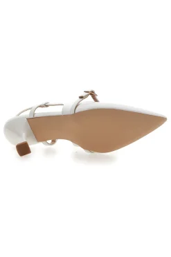 Décolleté bianche slingback con cinturino P652-FIRST LADY Clearance