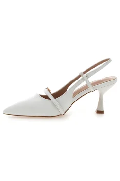 Décolleté bianche slingback con cinturino P652-FIRST LADY Clearance