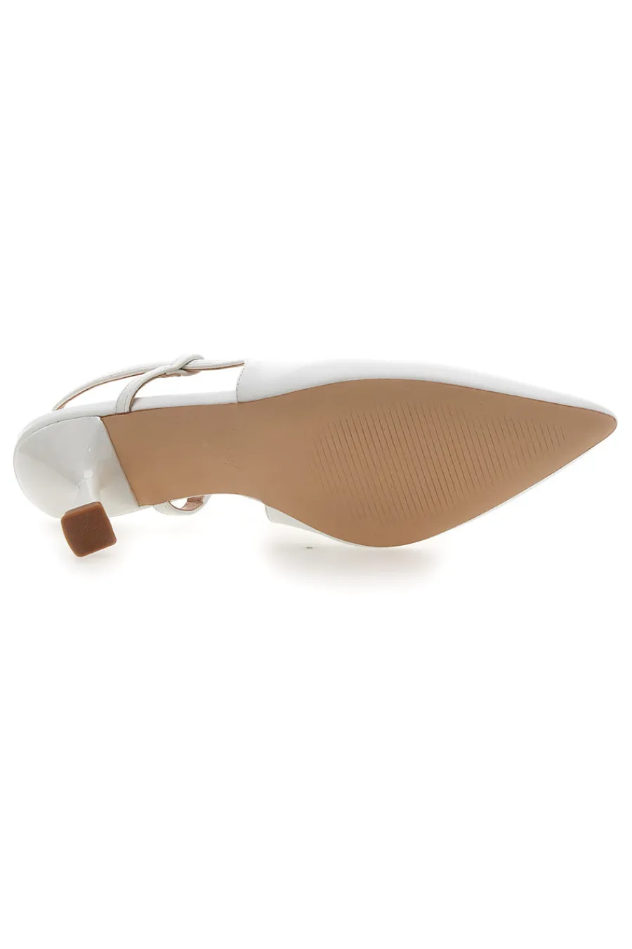 Décolleté bianche slingback con tacco P653-FIRST LADY Discount