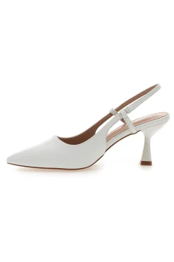 Décolleté bianche slingback con tacco P653-FIRST LADY Discount