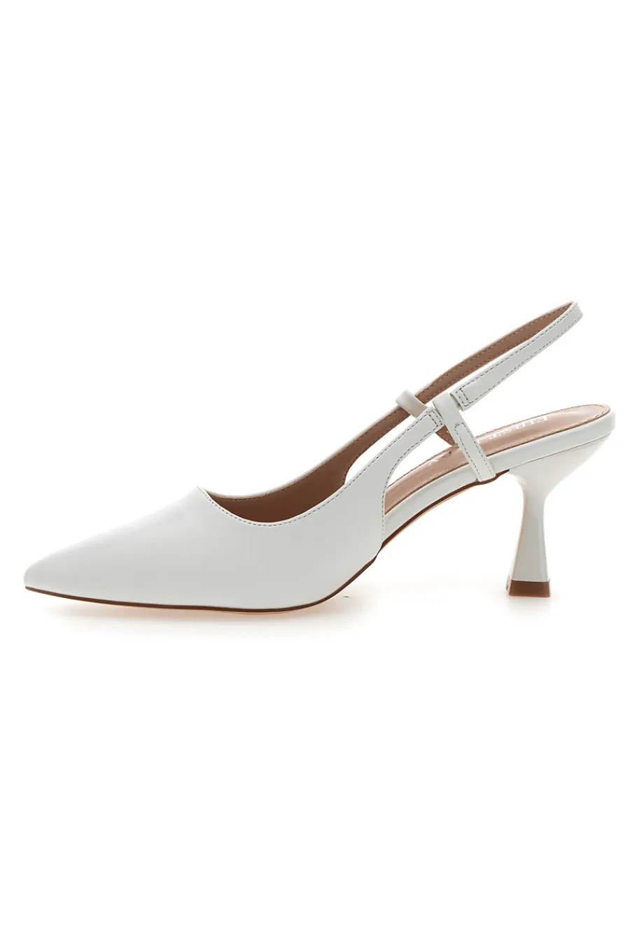 Décolleté bianche slingback con tacco P653-FIRST LADY Discount