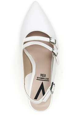 Décolleté bianche slingback con cinturini Made in Italy 4387-PITTARELLO VERA New
