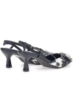 Décolleté Bianco e Nero slingback tacco medio APY22-MON DIEU Best
