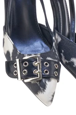 Décolleté Bianco e Nero slingback tacco medio APY22-MON DIEU Best