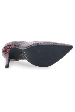 Décolleté bordeaux con stampa pitonata tacco alto 3478-PITTARELLO LOVE