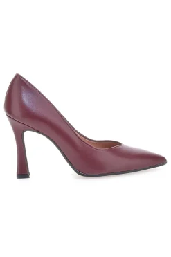 Décolleté bordeaux in vera pelle con tacco rocchetto 157-FRANCESCA GRITTI