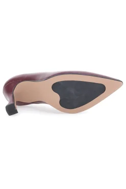 Décolleté bordeaux in vera pelle con tacco rocchetto 157-FRANCESCA GRITTI