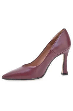 Décolleté bordeaux in vera pelle con tacco rocchetto 157-FRANCESCA GRITTI