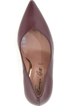 Décolleté bordeaux in vera pelle con tacco rocchetto 157-FRANCESCA GRITTI