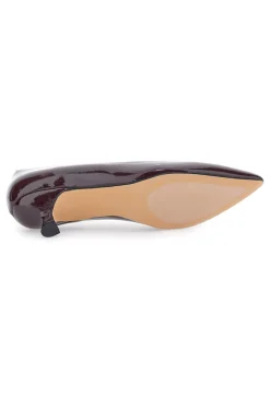 Décolleté bordeaux in vernice con tacco basso 9904H18-MON DIEU Outlet