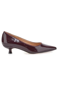 Décolleté bordeaux in vernice con tacco basso 9904H18-MON DIEU Outlet