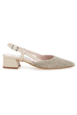 Décolleté da donna beige con strass e cinturino slingback 3124-PITTARELLO GLAM Discount