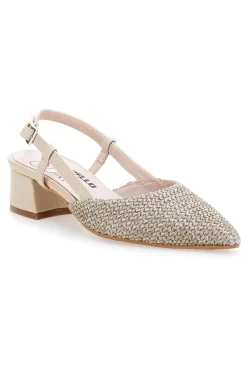 Décolleté da donna beige con strass e cinturino slingback 3124-PITTARELLO GLAM Discount