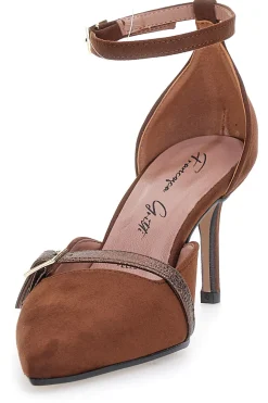 Décolleté marroni con cinturino e tacco a spillo P8049-FRANCESCA GRITTI New
