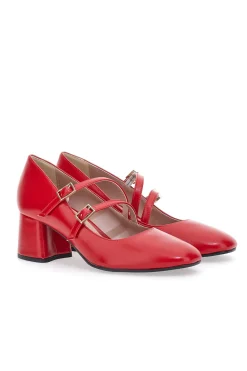 Décolleté Mary Jane rosse con doppio cinturino Made in Italy 716-PITTARELLO CLASS Online