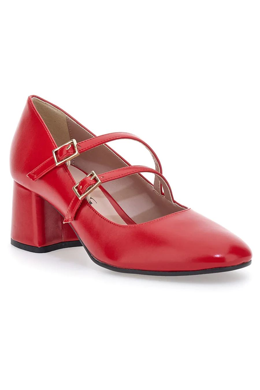 Décolleté Mary Jane rosse con doppio cinturino Made in Italy 716-PITTARELLO CLASS Online