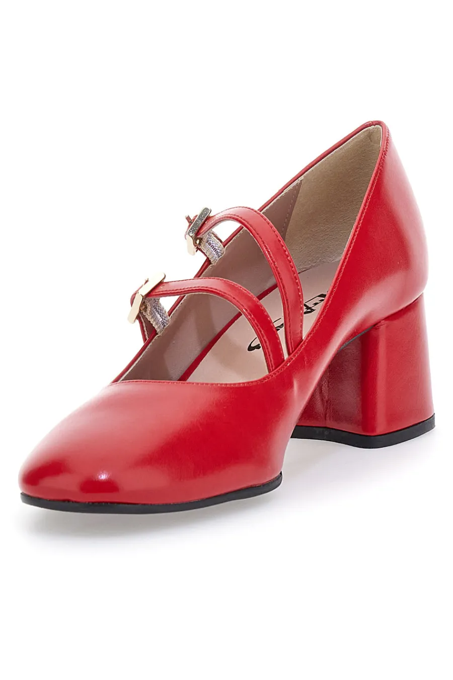 Décolleté Mary Jane rosse con doppio cinturino Made in Italy 716-PITTARELLO CLASS Online