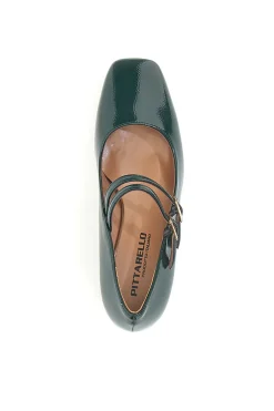 Décolleté Mary Jane Verde Scuro con Cinturini C5010-PITTARELLO New