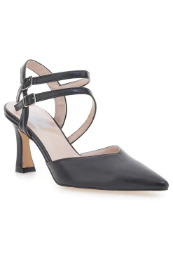 Décolleté Nere con Cinturini e Tacco a Rocchetto 251-PITTARELLO LOVE New