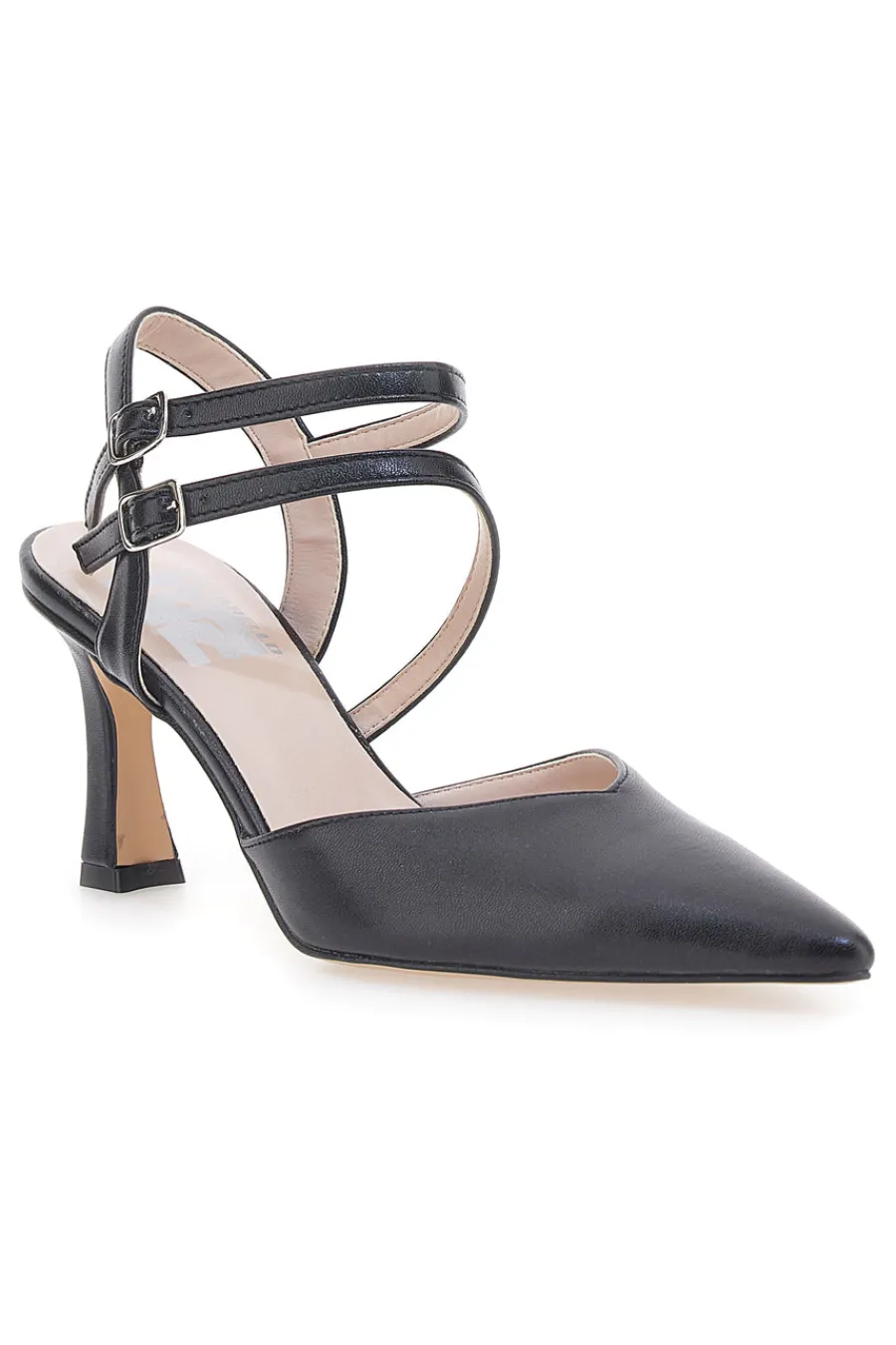 Décolleté Nere con Cinturini e Tacco a Rocchetto 251-PITTARELLO LOVE New