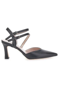 Décolleté Nere con Cinturini e Tacco a Rocchetto 251-PITTARELLO LOVE New