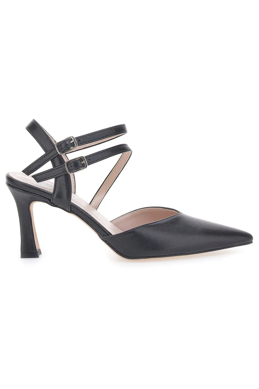 Décolleté Nere con Cinturini e Tacco a Rocchetto 251-PITTARELLO LOVE New