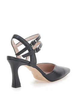 Décolleté Nere con Cinturini e Tacco a Rocchetto 251-PITTARELLO LOVE New