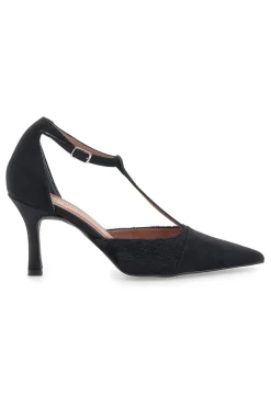 Décolleté nere con cinturino effetto scamosciato e cavallino 3870-PITTARELLO GLAM Online