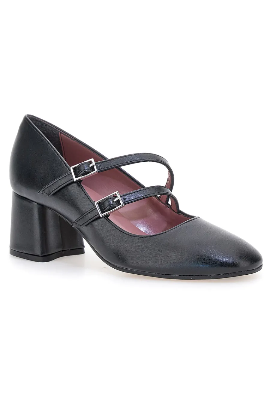 Décolleté nere con doppio cinturino e tacco largo 6716-PITTARELLO GLAM Online